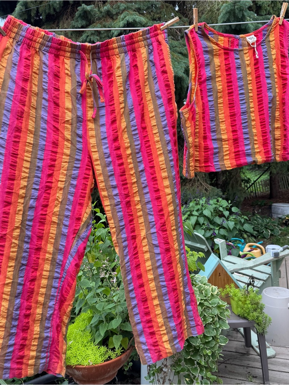 LUCY & YAK Norris rainbow stripe set size 26 / 2XL - Picture 2 of 9